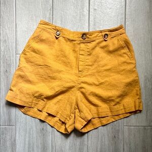 High-Waist Linen-Blend Shorts from Marc New York